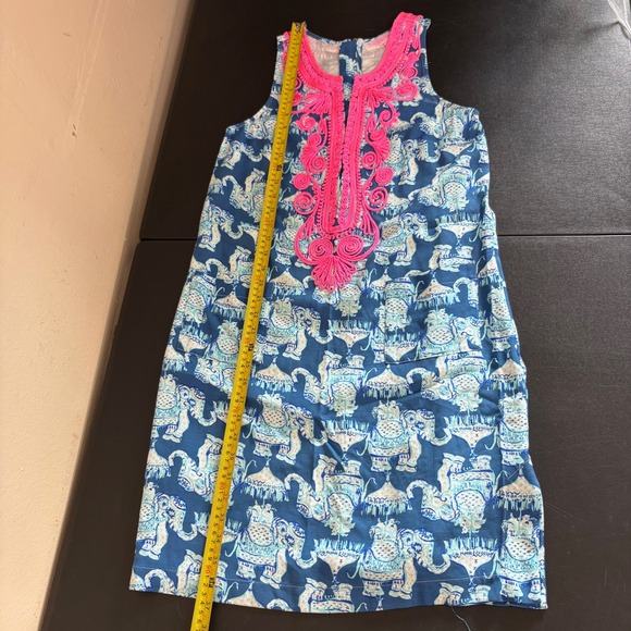 Lilly Pulitzer Carlotta Shift Dress Size 2 Joy Ride Elephant Print Embroidered - Picture 11 of 13